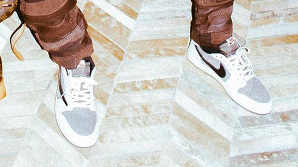 Image via travisscott Travis Scott x Air Jordan 1 Low OG White Grey Brown