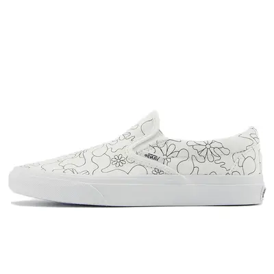 Painted white best sale slip on vans