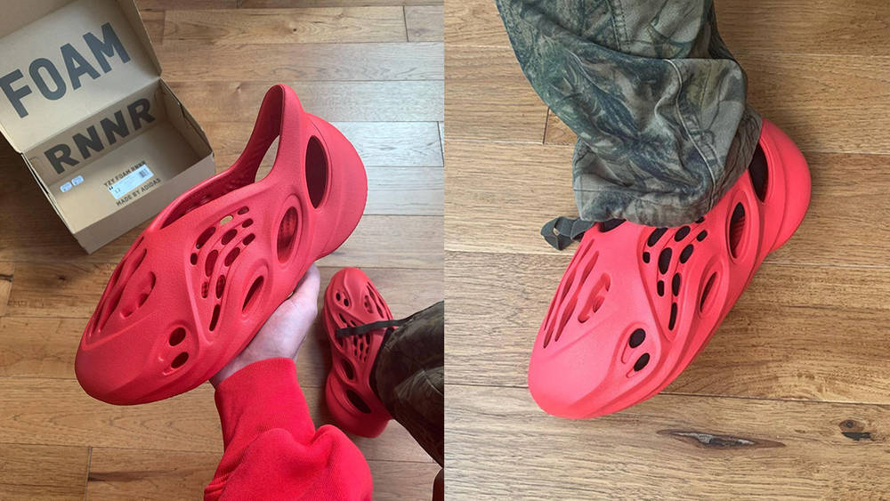 Image via roszko_72 The Yeezy Foam Runner "Ochre" & "Vermillion" Are Dropping This Weekend!