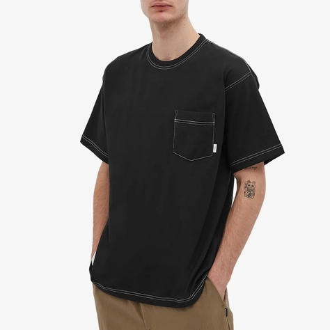 WTAPS Blank Contrast Stitch Pocket T-Shirt Black Front