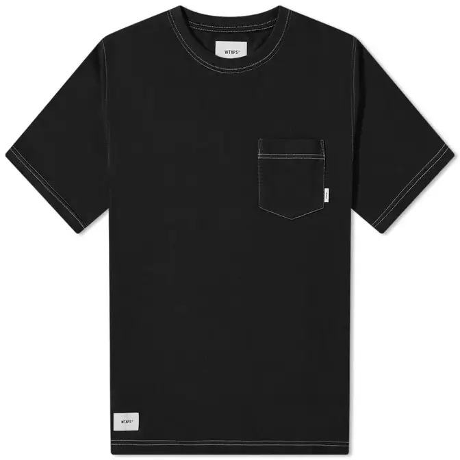 WTAPS Blank Contrast Stitch Pocket T-Shirt Black