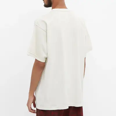 Short Sweater With Pockets And Logo Motif T-Shirt Off White Back