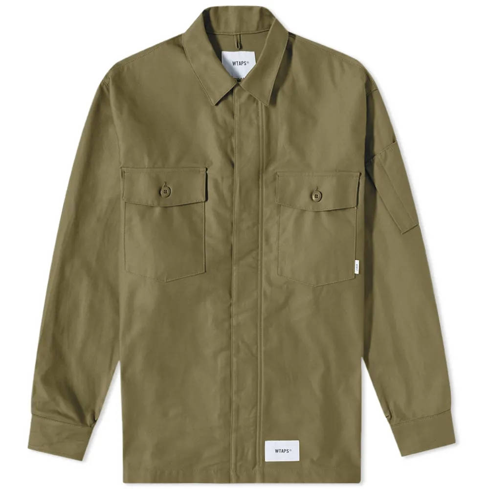 WTAPS Flyers Over Shirt - Olive Drab | The Sole Supplier