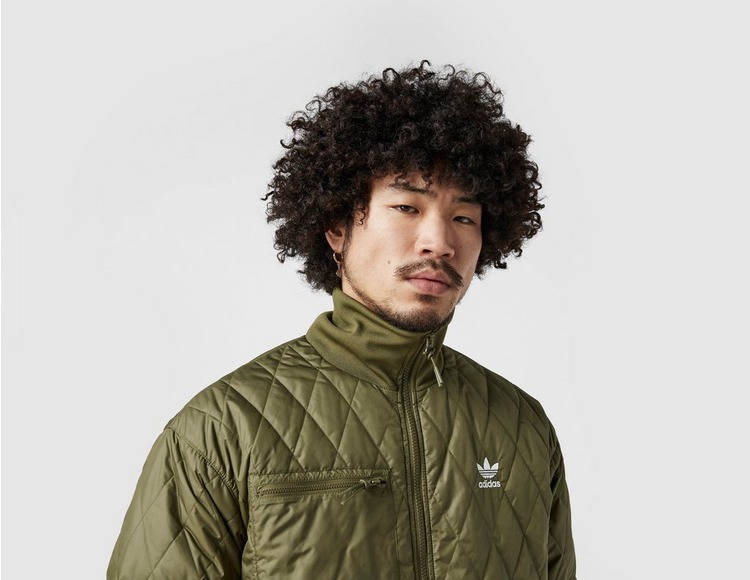 Adidas green 2025 quilted jacket