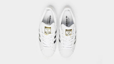 adidas Superstar White Black Womens middle