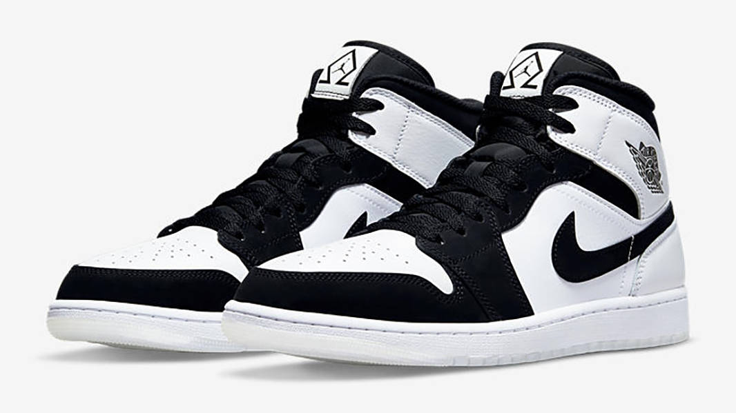 Air Jordan 1 Mid Diamond Black White DH6933-100 Side