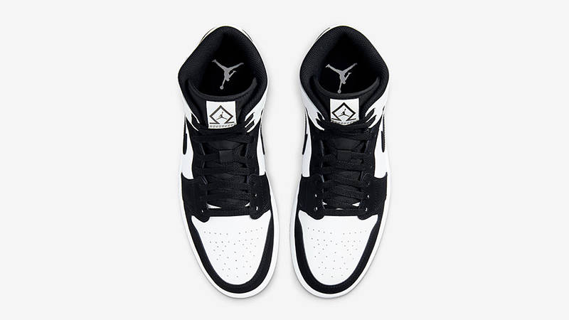 Air Jordan 1 Mid Diamond Black White DH6933-100 Top