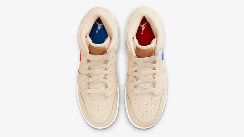Air Jordan 1 Mid GS Pearl White Racer Blue Middle