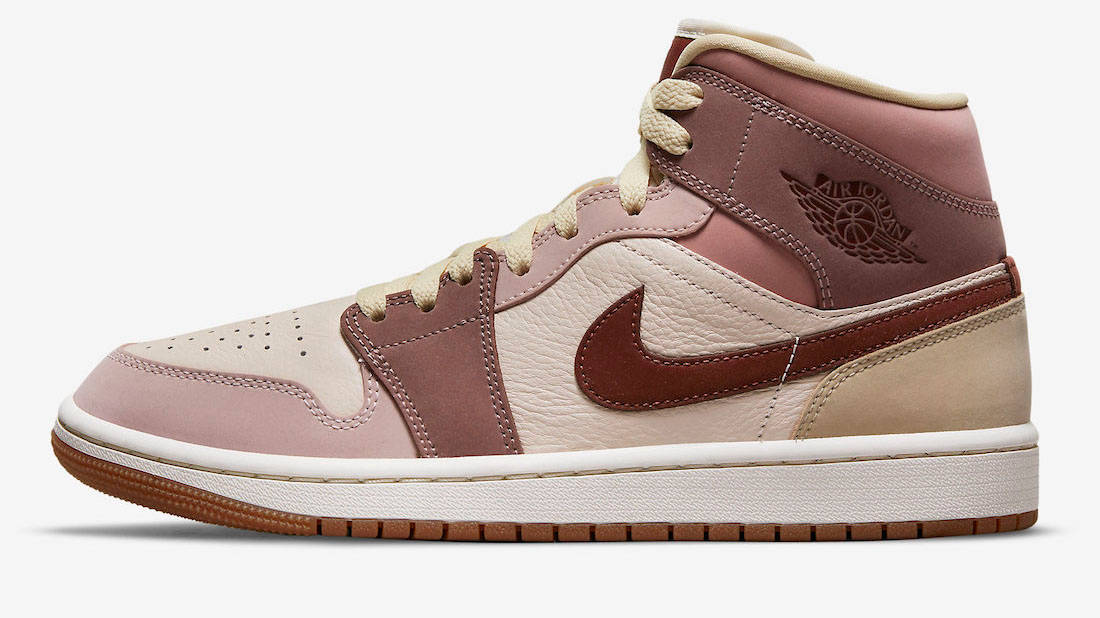 Air Jordan 1 Mid Pink Brown 1 side
