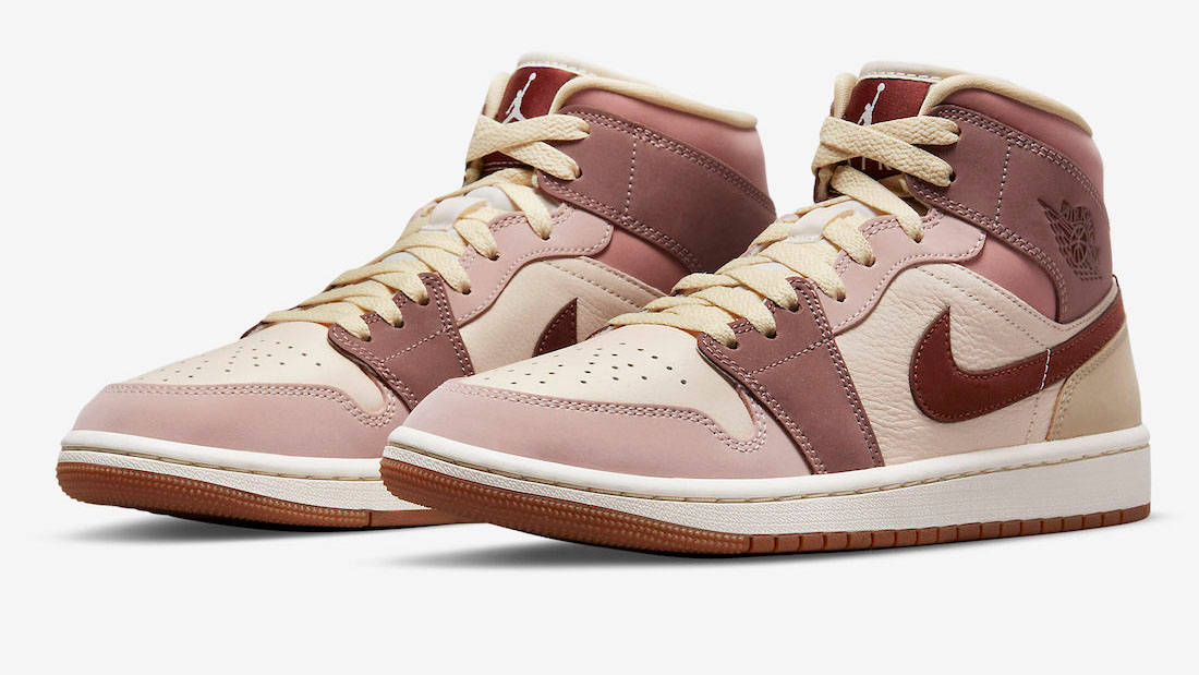 Air Jordan 1 Mid Pink Brown 1