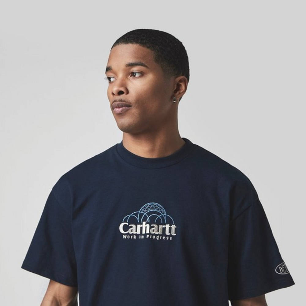 Carhartt WIP Neo Script T-Shirt Navy Detail