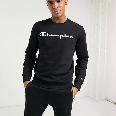 Champion Large Logo Sweatshirt Black Front