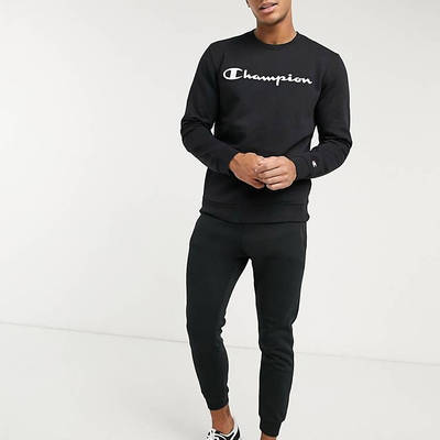 Champion Large Logo Sweatshirt Black Full
