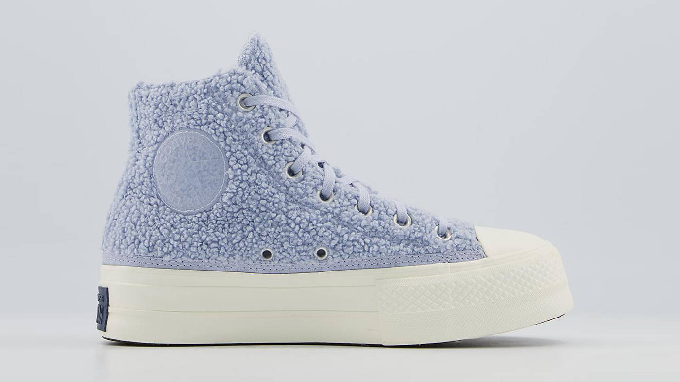 Converse All Star Lift Hi Trainers Sherpa Ghost Steel Egret