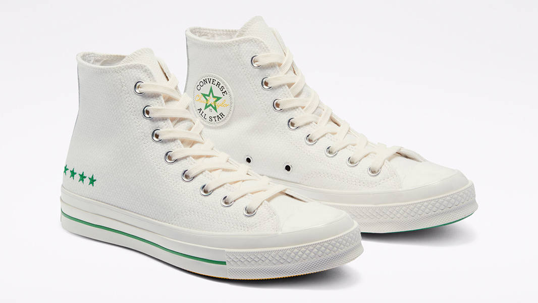 converse chuck 70 hi vintage white green