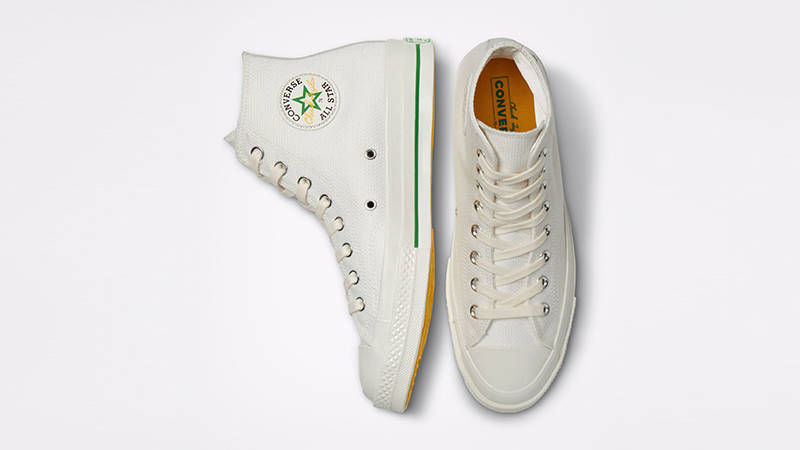 converse chuck 70 hi vintage white green