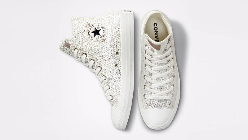 Silver metallic high top on sale converse