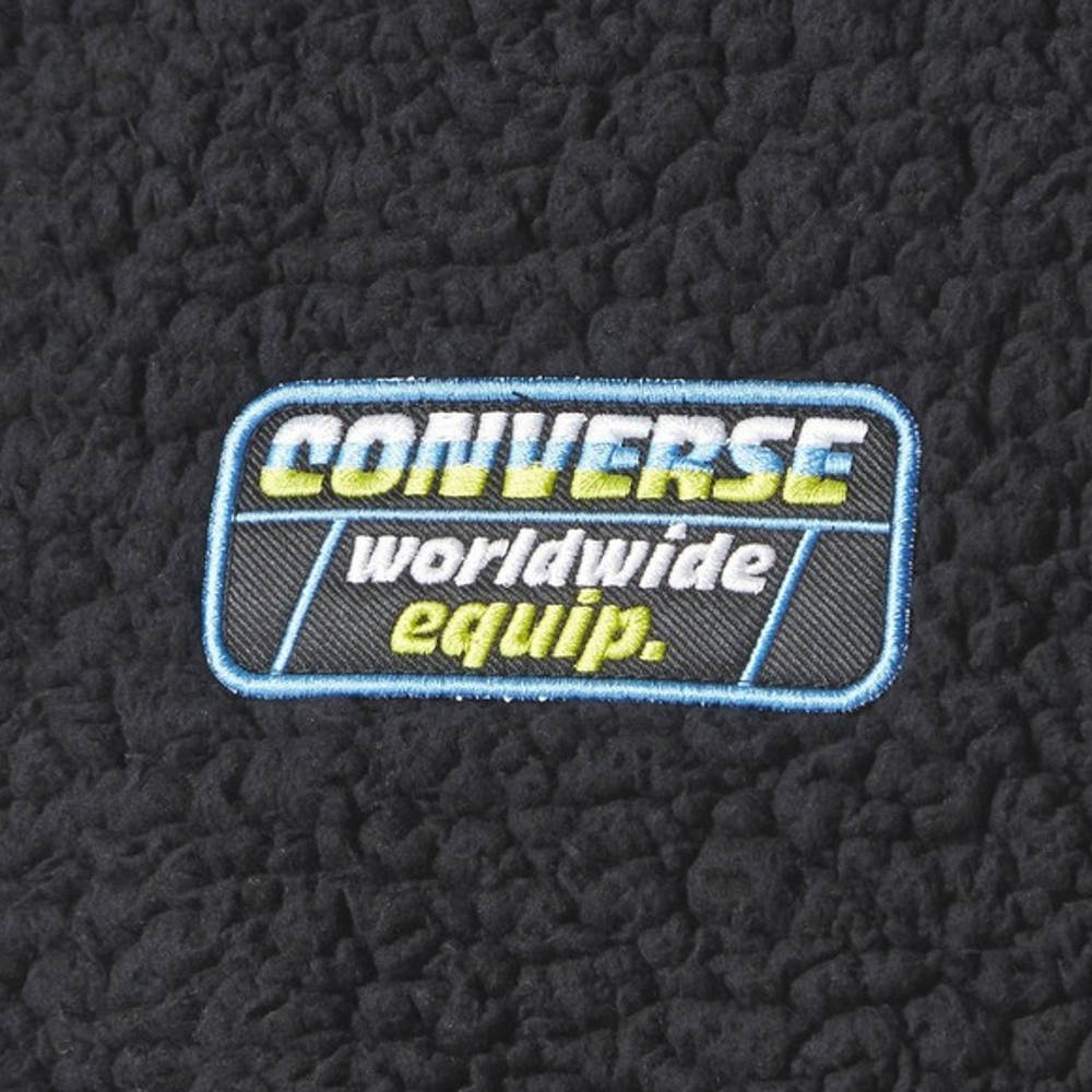 Converse Sherpa Half Zip Jacket Black Detail 2