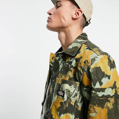 Dickies Crafted Overshirt Camo Green Detail