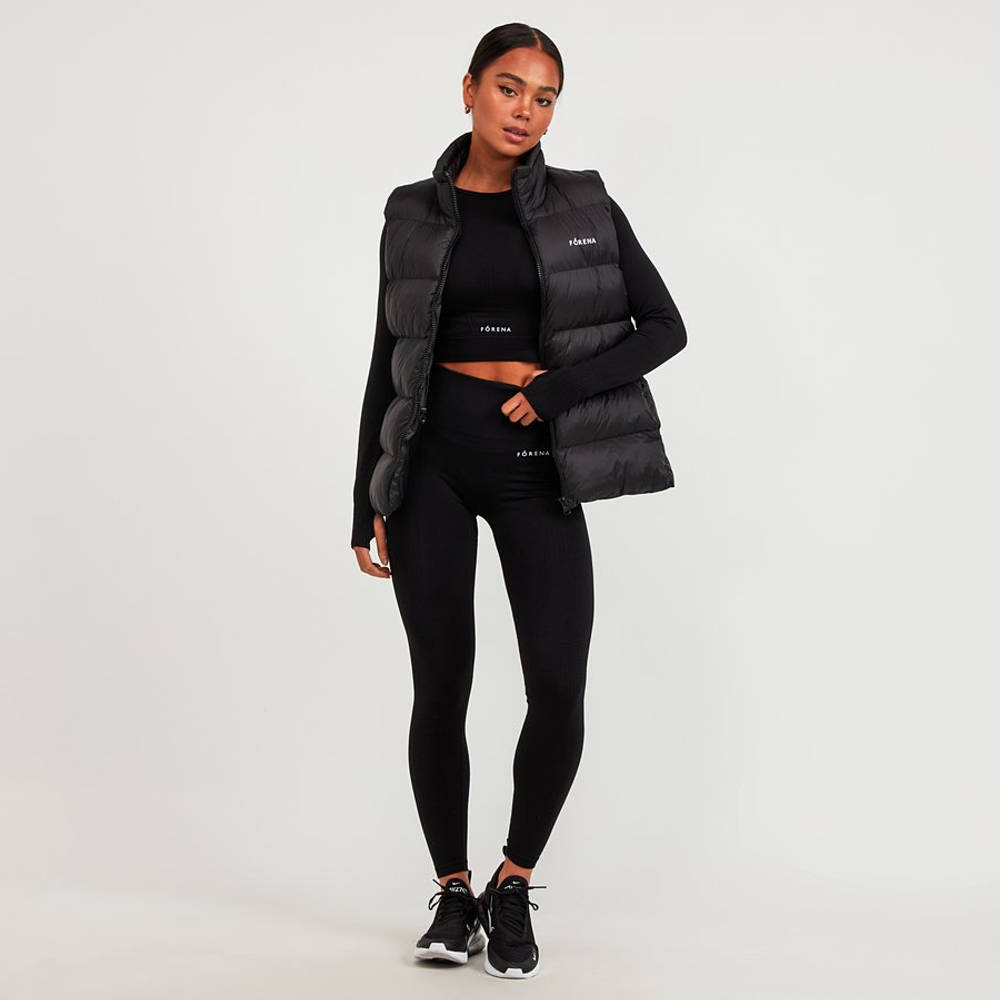 Forena Myra Cinch Waist Gilet Black The Sole Supplier