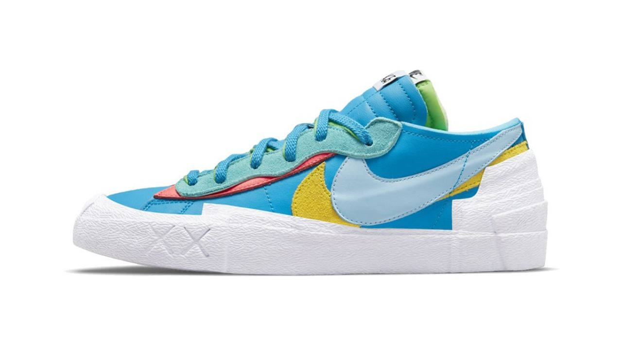 kaws x sacai x nike blazer low blue 2