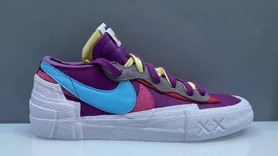 Kaws x Sacai x Nike Blazer Low Purple Multi DM7901-500 Side