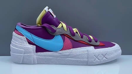 Images of a New KAWS x sacai x Nike Blazer Low "Purple" Colourway Surface Images of a New KAWS x sacai x Nike Blazer Low "Purple" Colourway Surface
