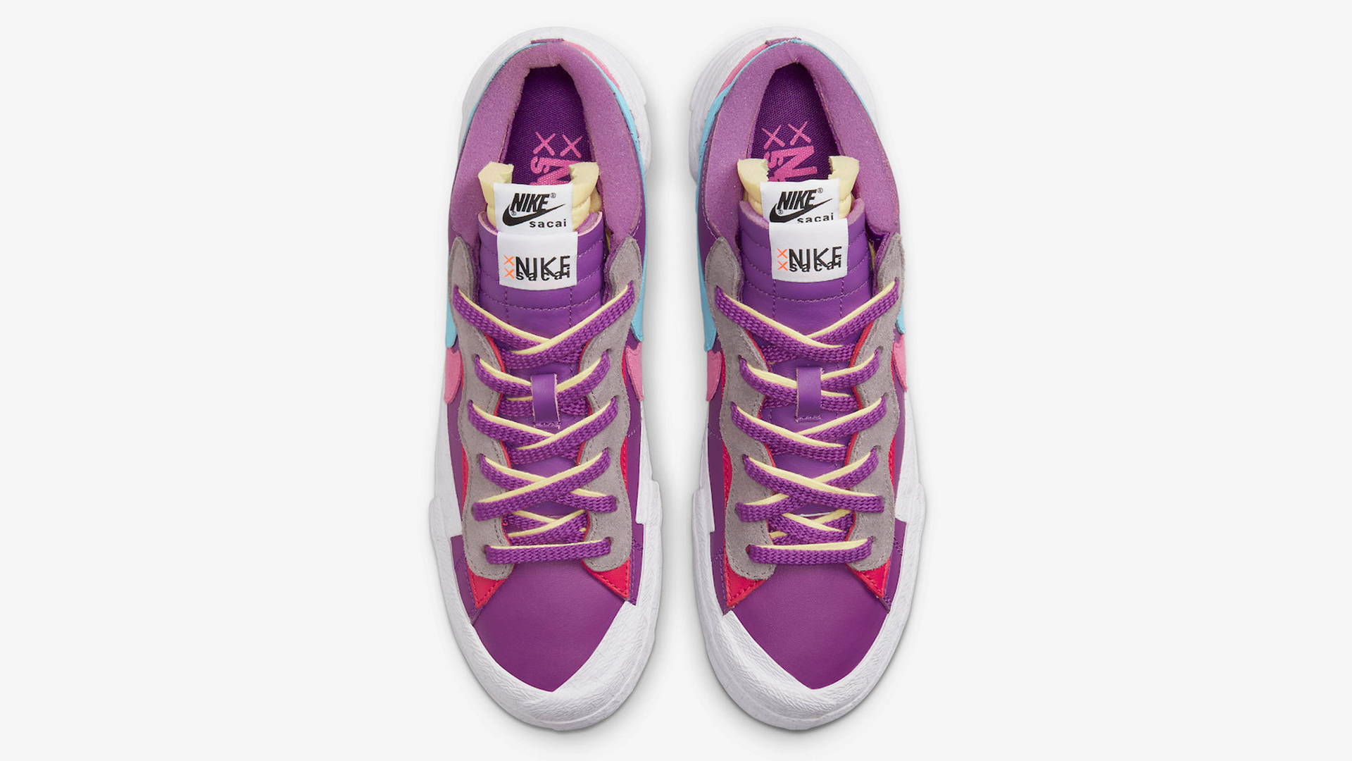 Kaws x Sacai x Nike Blazer Low Purple Multi