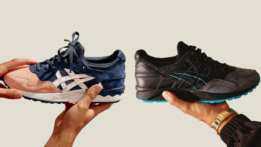 Image via ronniefieg KITH x ASICS 10th Anniversary Gel Lyte V Salmon Toe and Leather Back