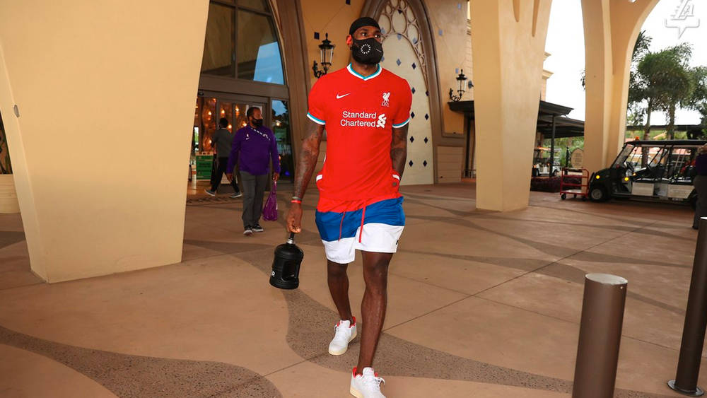 Image via @lakers A LeBron James x Liverpool F.C. Collaboration Is Reportedly in the Works
