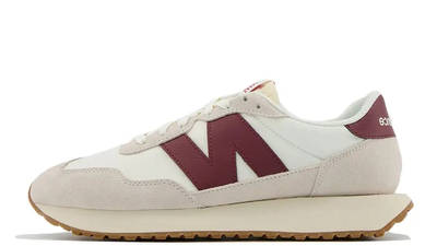 new balance 237 trainers in off white and burgundy