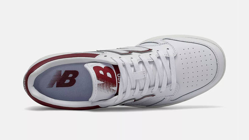New Balance 480 White Burgundy Middle