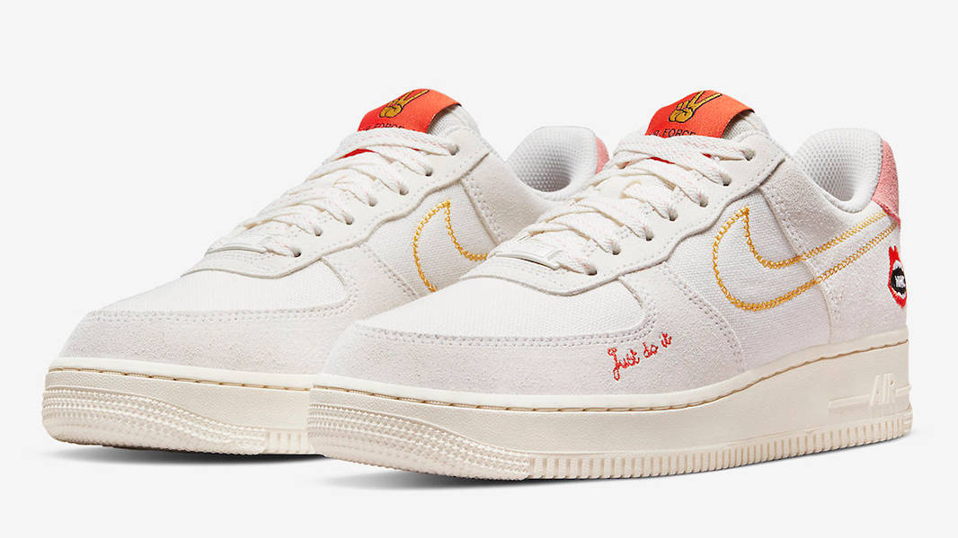 Nike Air Force 1 Low Peace Sail Crimson DQ7656-100 Side
