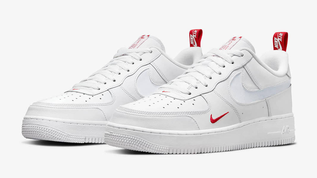 Nike Air Force 1 Low Reflective Swoosh White University Red for Men