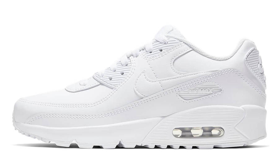 Nike Air Max 90 GS LTR Triple White | Where To Buy | CD6864-100 | The ...