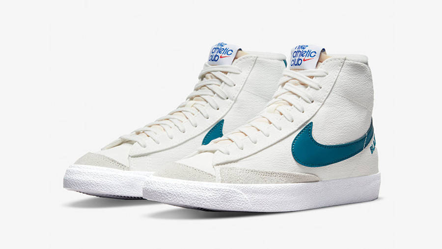 Nike Blazer Mid 77 Athletic Club White Teal DQ8596-100 front