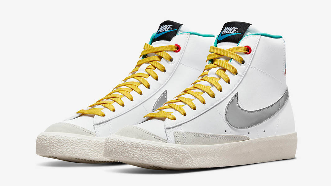 Nike Blazer Mid GS White Silver Floral