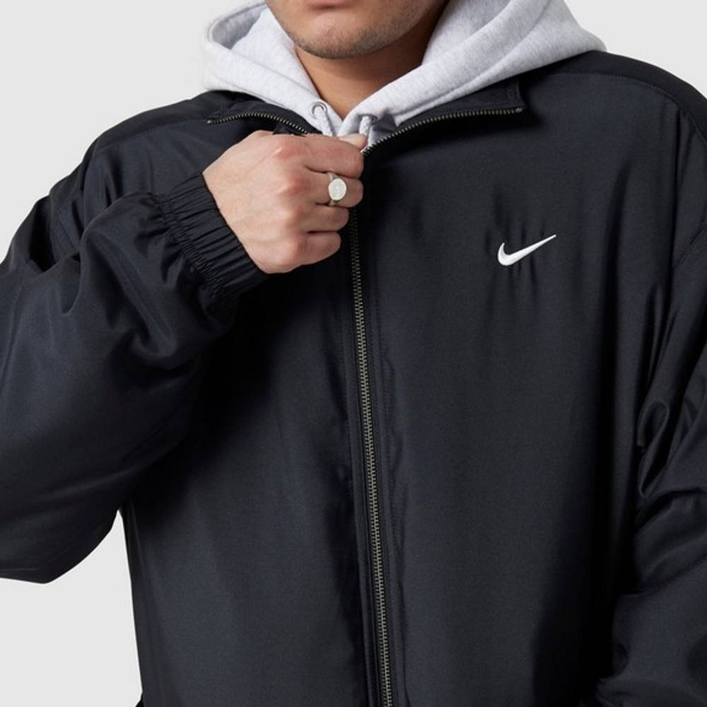 Nike NRG Swoosh Satin Bomber Jacket Black Detail 2