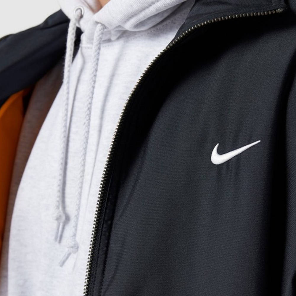 Nike NRG Swoosh Satin Bomber Jacket Black Detail
