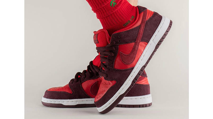 Nike SB Dunk Low Fruity Pack Cherry on foot