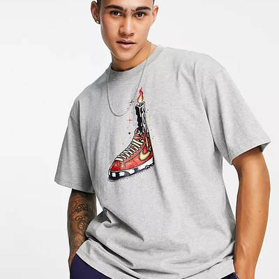 Nike SB Waxed Chest Print T-Shirt Grey