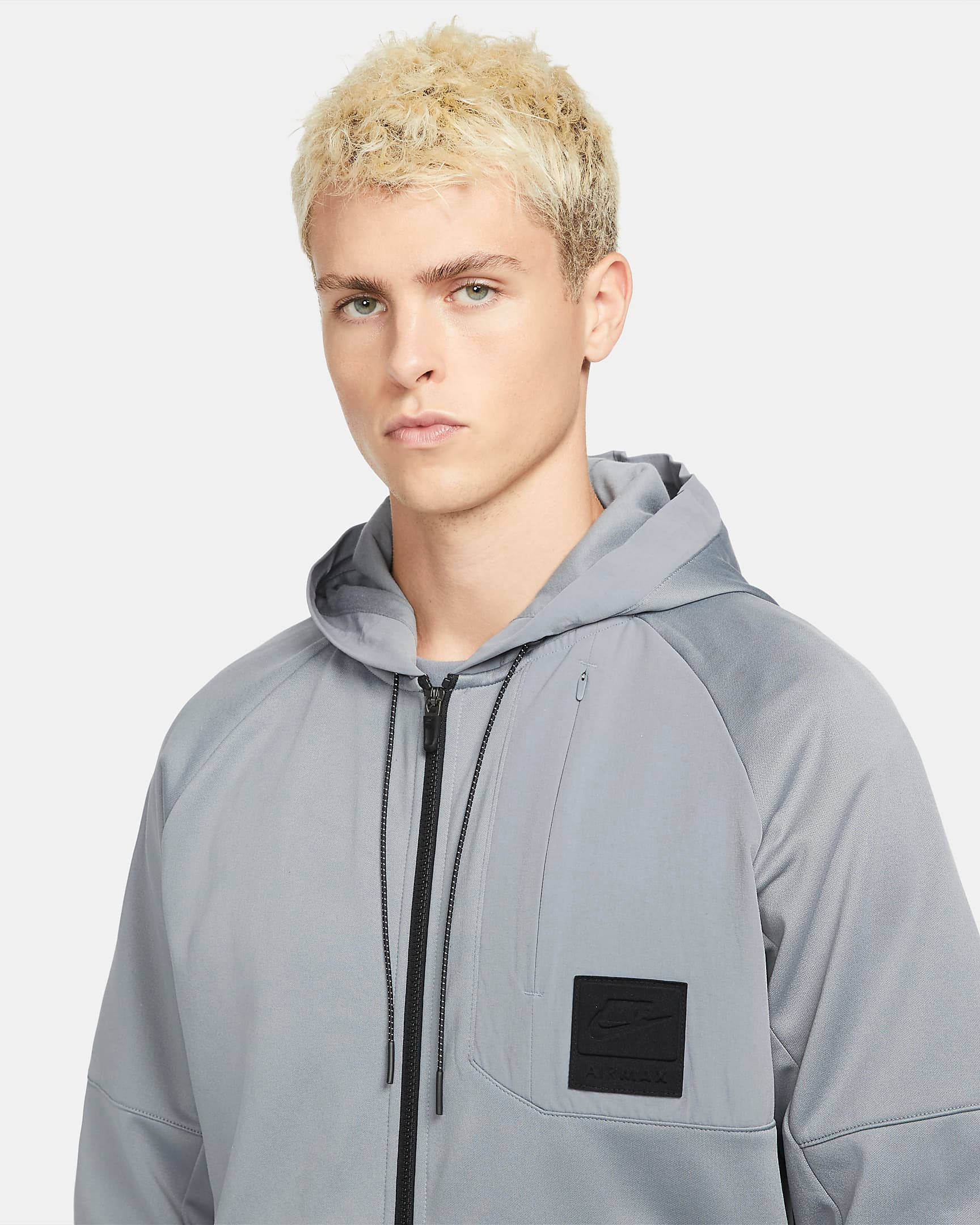nike air fleece full zip hoodie grey