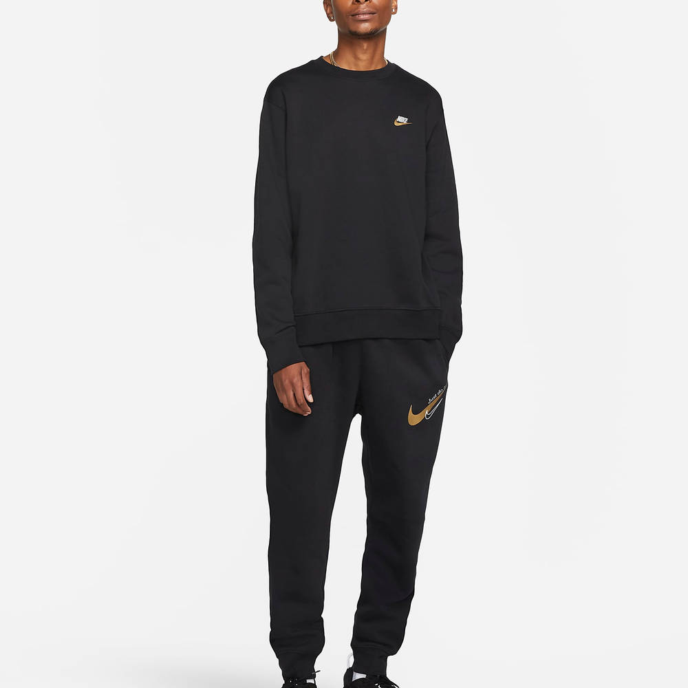 Nike Sportswear Club Gold Swoosh Fleece Sweatshirt - Black | The Sole ...