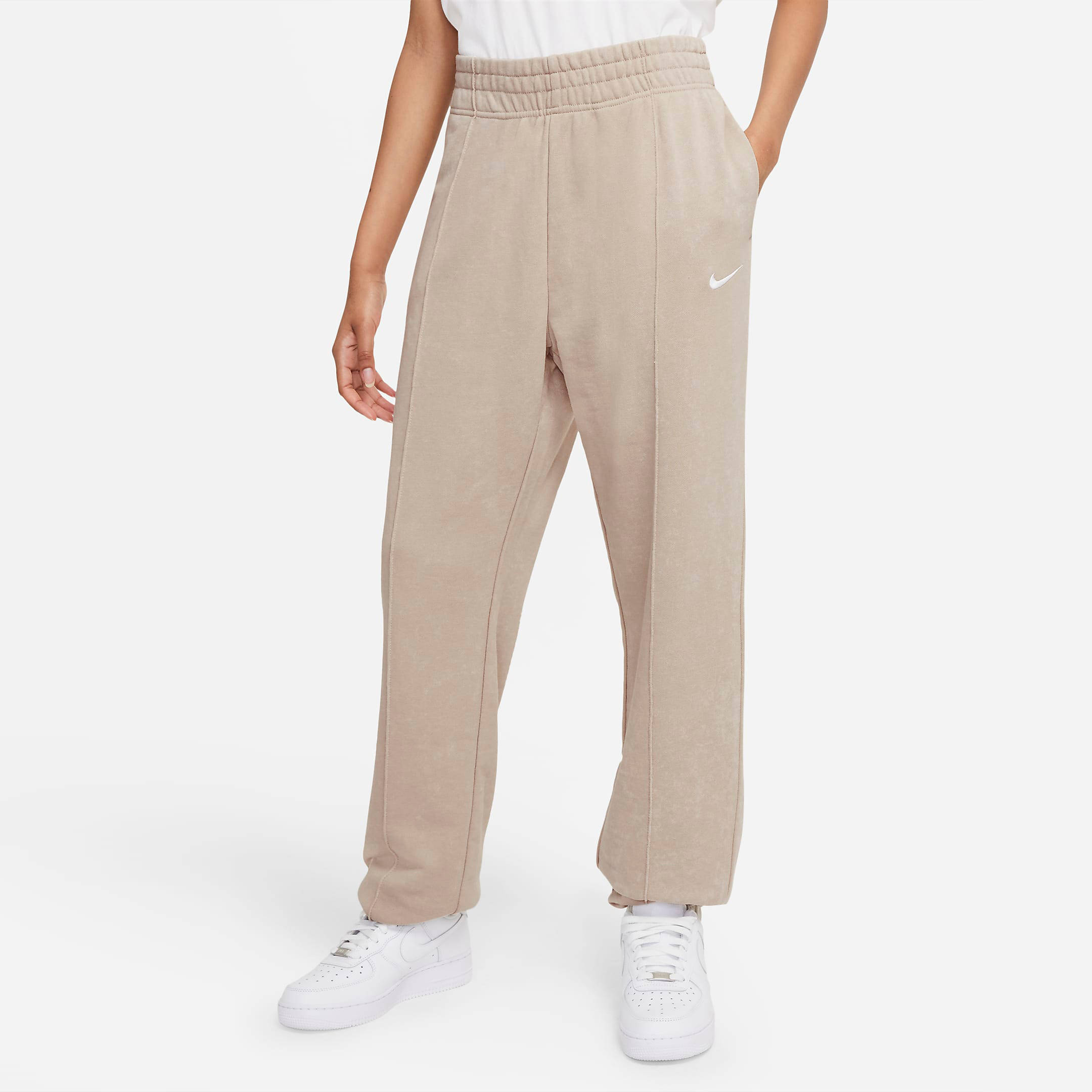 Nike Sportswear Essential Collection Washed Fleece Trousers Beige