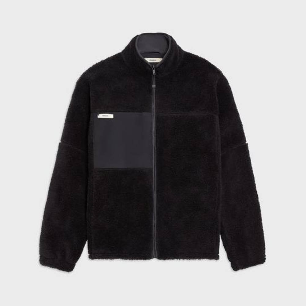 Pangaia Fleece Zipped Jacket Black Front