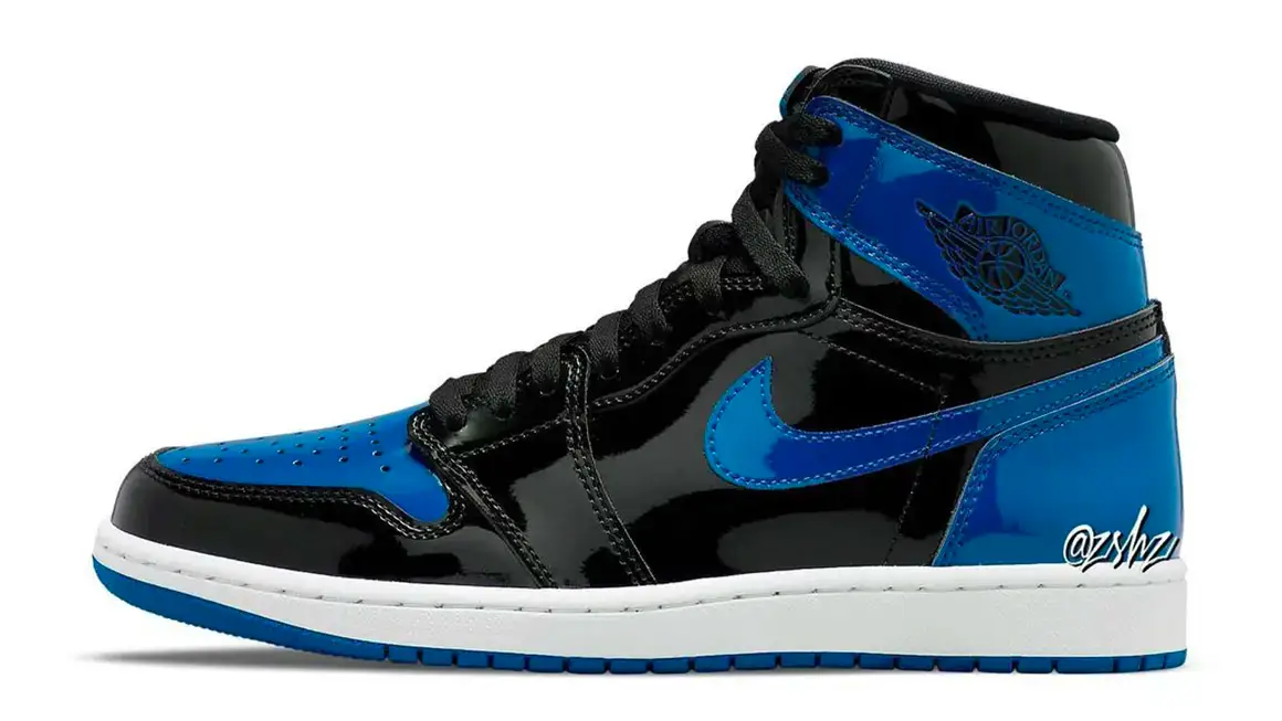 Blue patent leather jordans hotsell