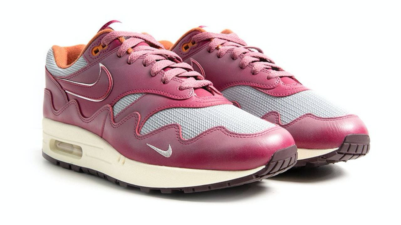 patta x nike air max 1 rush maroon 6