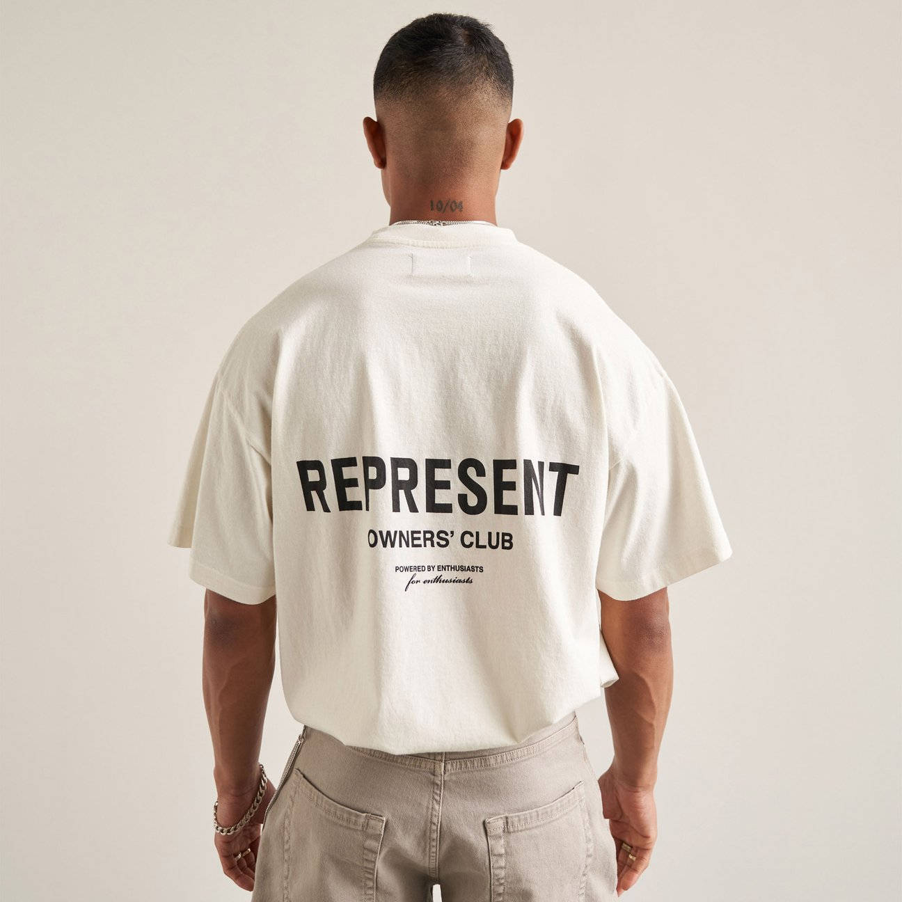 Represent Owners Club T-Shirt - Flat White | The Sole Supplier