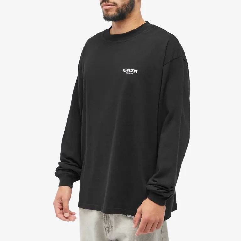 Represent Black & Grey Essential Long Sleeve Under T-shirt