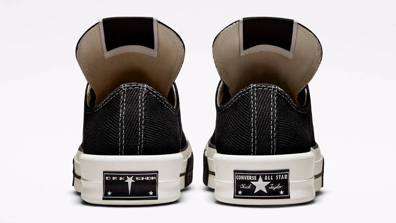 Rick Owens x Converse Chuck 70 Low DRKSHDW DRKSTAR Black Back